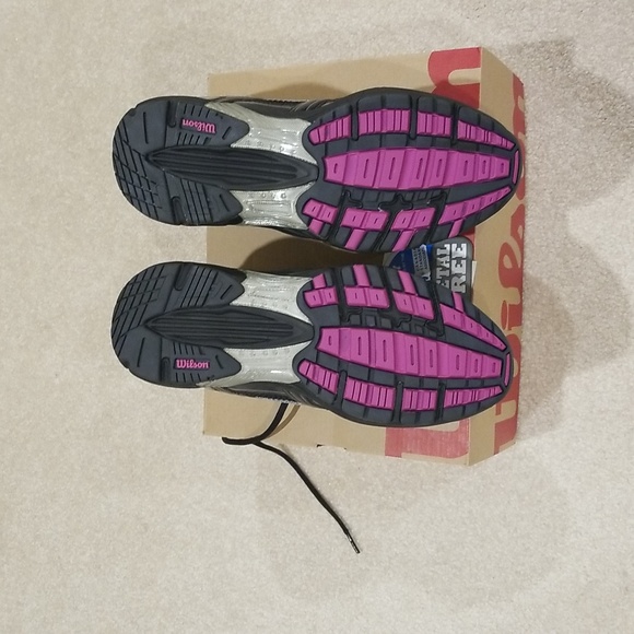 New Wilson black/Charcoal/Purple safety certified shoes size 8 CSA Standards - Picture 2 of 6